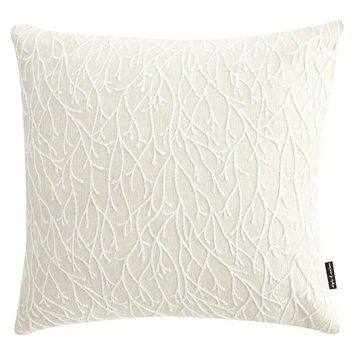 Cojín Jacquard  Rodas - Blanco/Marrón, 55 x 55 cm