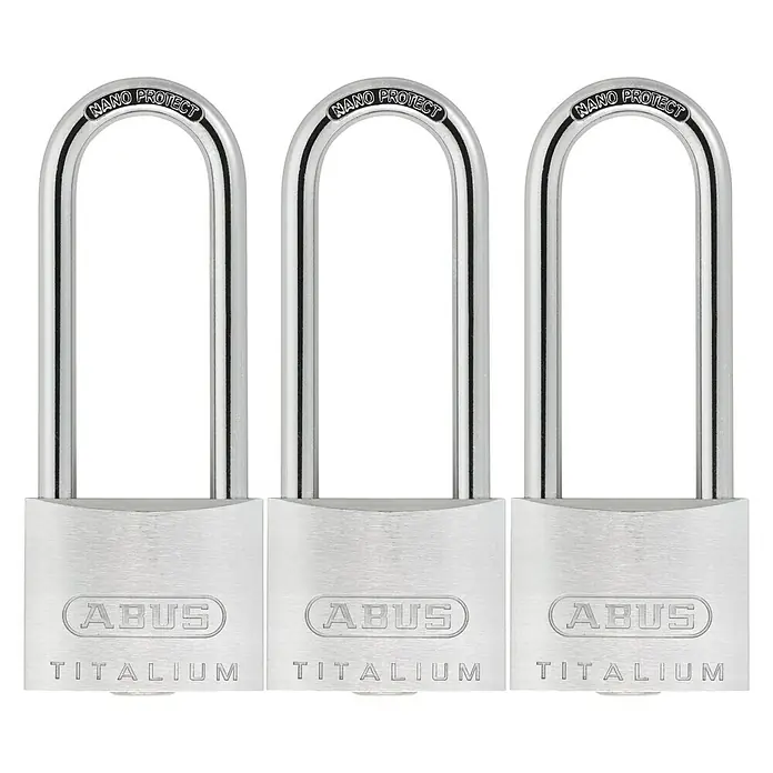 Abus Vorhängeschloss-Set Titalium 64TI - 3 Stk., Titalium-Spezialaluminium - Vorderansicht