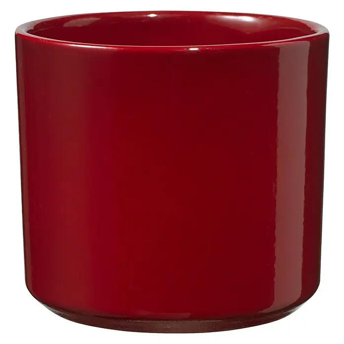 SK Übertopf rund Las Vegas - Außenmaß (Ø x H): 8 x 7 cm, Bordeaux, Keramik, Glänzend