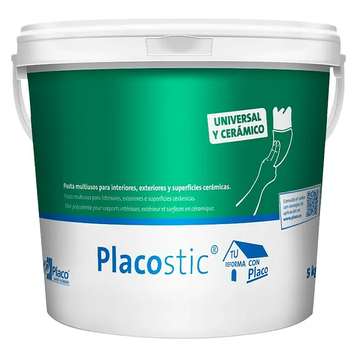 Placo Saint-Gobain Pasta de yeso Placostic Universal y Cerámico - 5 kg, Apto para: Renovación