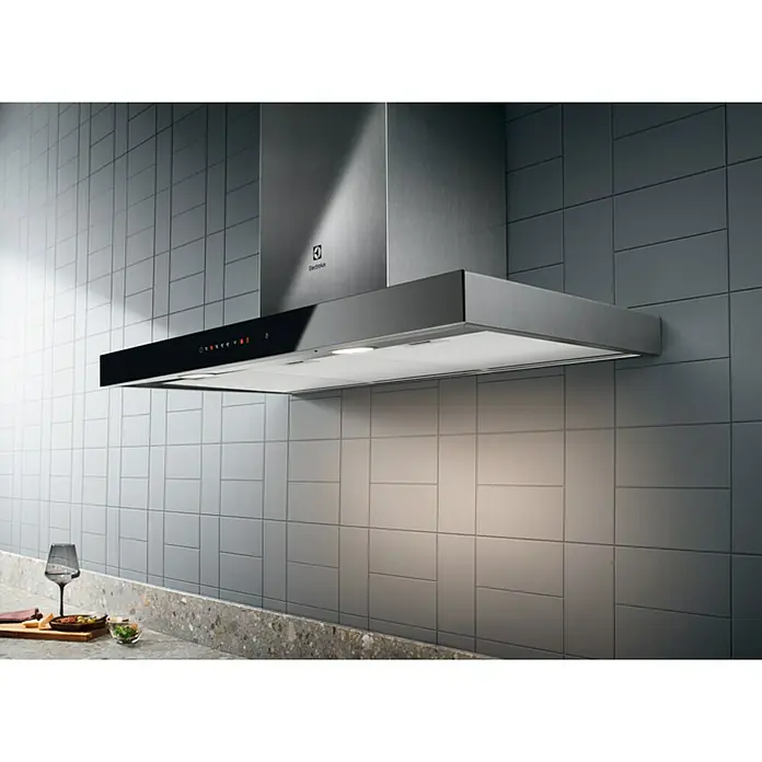 Electrolux Campana decorativa LFT769X - Ancho: 89,9 cm, Potencia de aire máx.: 615 m³/h, Acero inoxidable/Negro