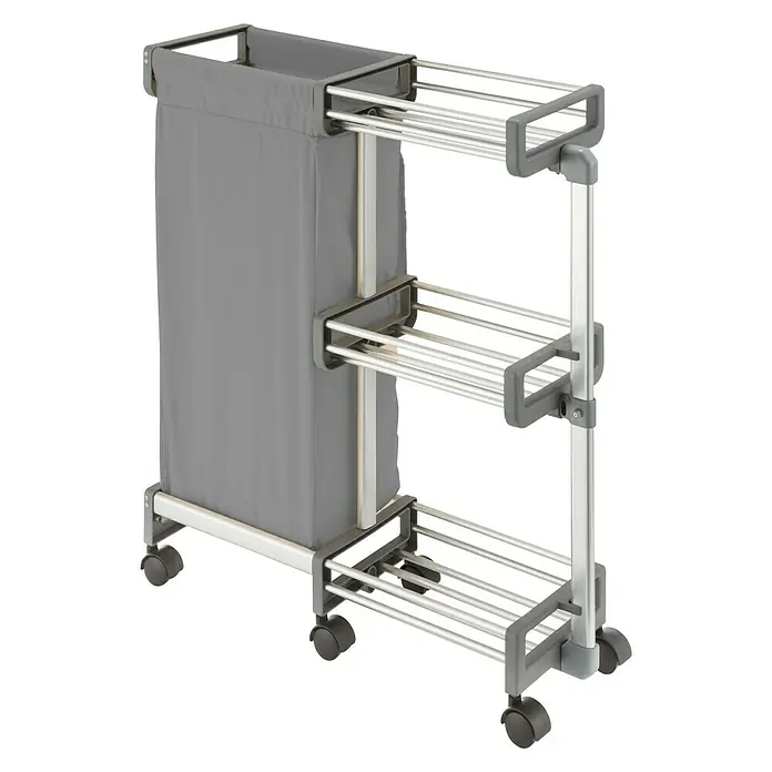 Ruco Rollwagen - L x B x H: 68 x 20 x 74 cm, Aluminium, Grau - Vorderansicht
