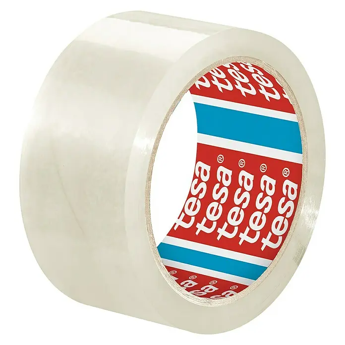 Tesa Pack Paketklebeband Solid & Strong - Transparent, 66 m x 50 mm - Linke Seitenansicht