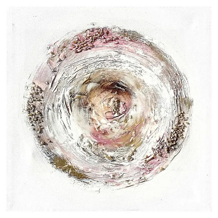 Cuadro pintado a mano rojo - Círculo, An x Al: 40 x 40 cm