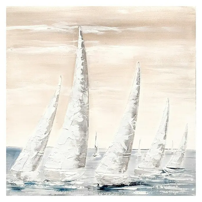 Cuadro pintado a mano - Veleros, An x Al: 40 x 40 cm