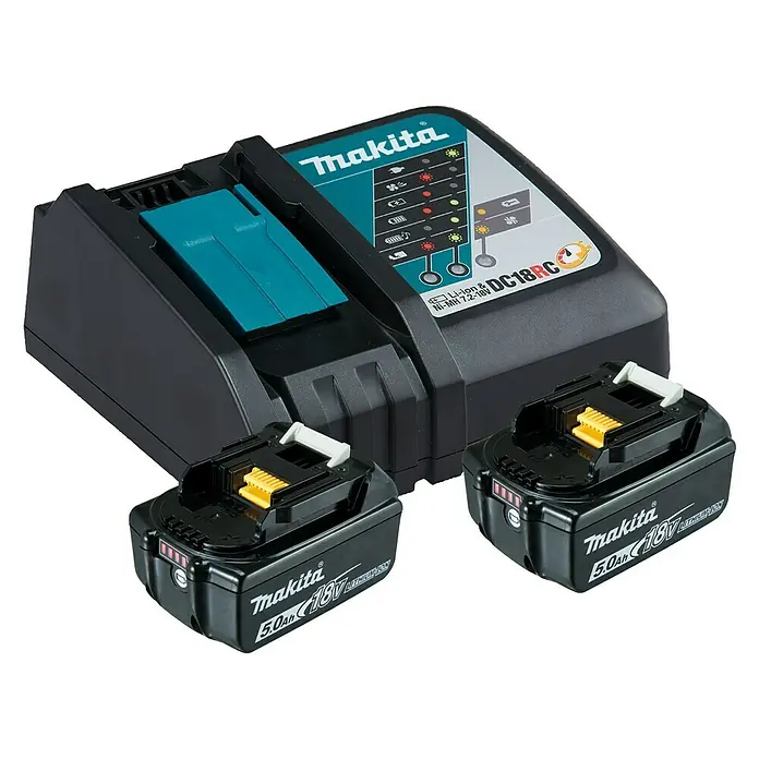 Makita Akku & Ladegerät Power Source Kit - 18 V, 2 Akkus, 5 Ah - Vorderansicht
