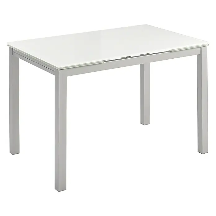 Mesa Karina - L x An: 70 x 110 cm, Material del tablero de la mesa: Vidrio, Blanco