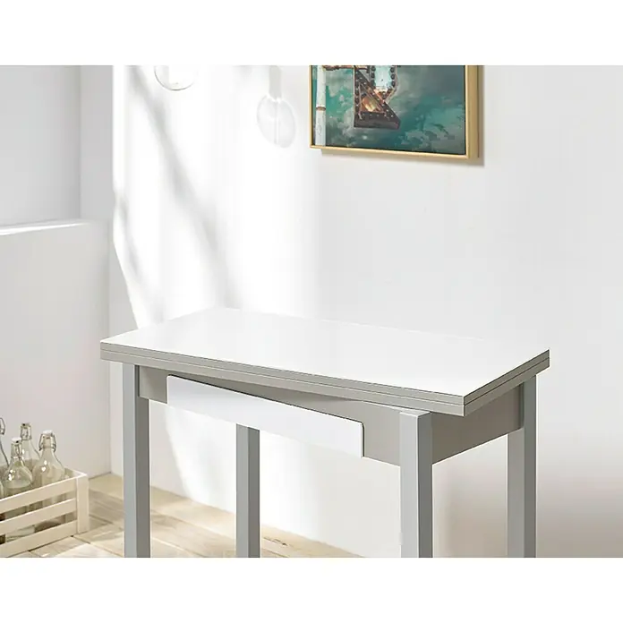 Mesa Meri - L x An: 90 x 45 cm, Material del tablero de la mesa: MDF, Blanco
