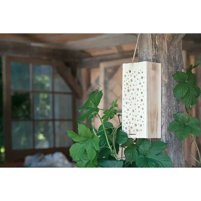Windhager Nistholz - L x B x H: 12,5 x 8 x 30 cm, Geeignet für: Wildbienen, Massivholz, Geflammt