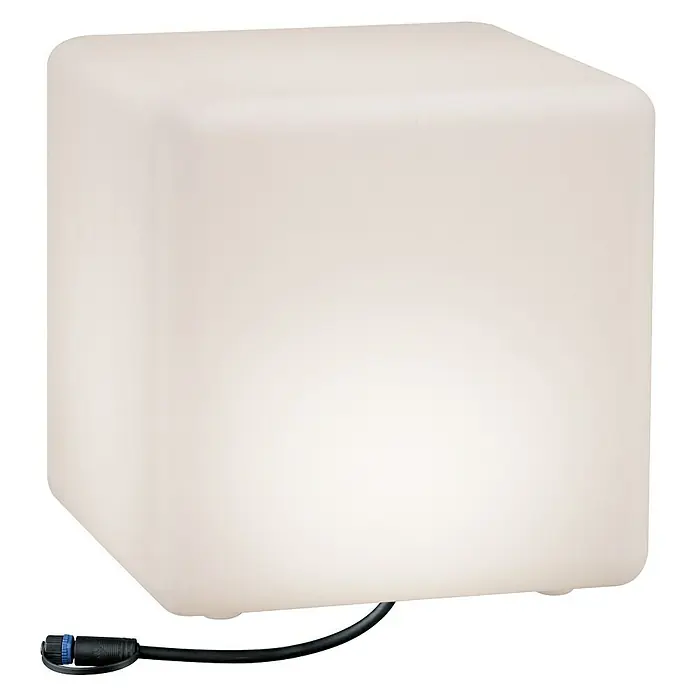 Paulmann Plug & Shine LED-Dekoleuchte Cube - 6,5 W, Weiß, L x B x H: 30 x 30 x 30 cm - Vorderansicht