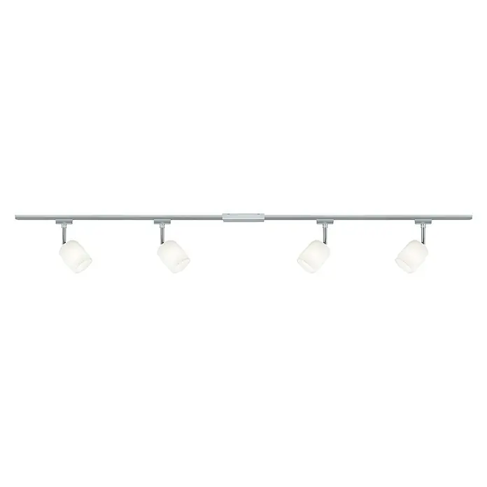 Paulmann URail Deckenstrahler Blossom - 4 x 10 W, Chrom matt/Satin, Chrom, L x B x H: 220 x 7,7 x 27 cm - Vorderansicht