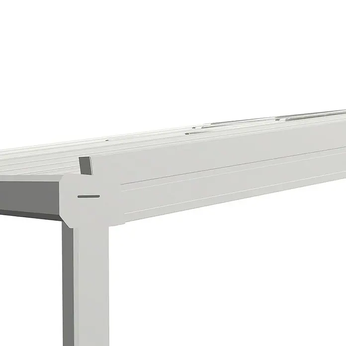 Terrassenüberdachung Special Edition mit Schiebedach - L x T: 600 cm x 350 cm, Verbundsicherheitsglas (VSG), Verkehrsweiß, Klar - Detailaufnahme