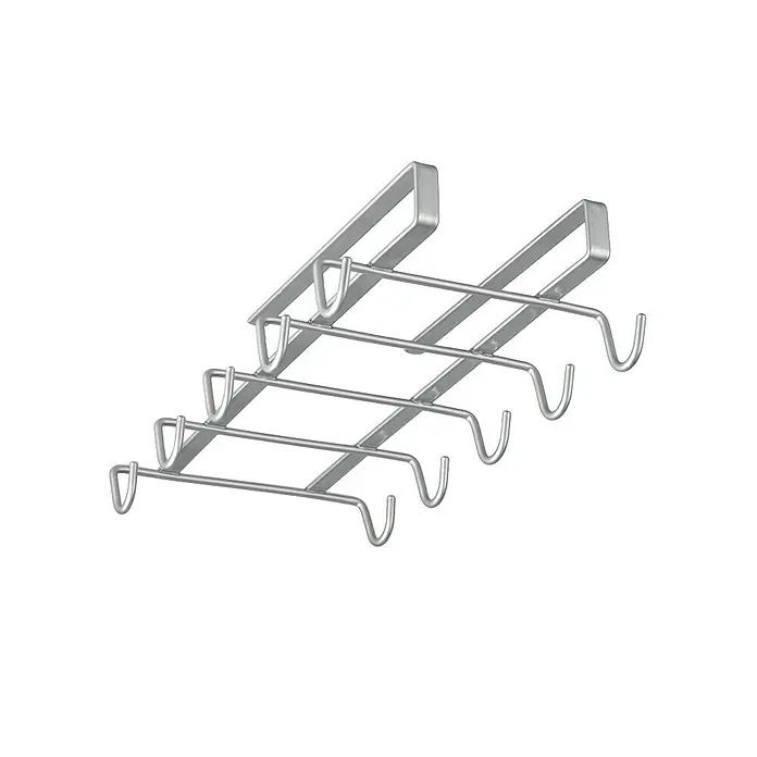 Metaltex Tassenhalter MyMug - L x B x H: 14 x 28 x 6 cm, Anzahl Haken: 10 Stk., Silber - Detailaufnahme
