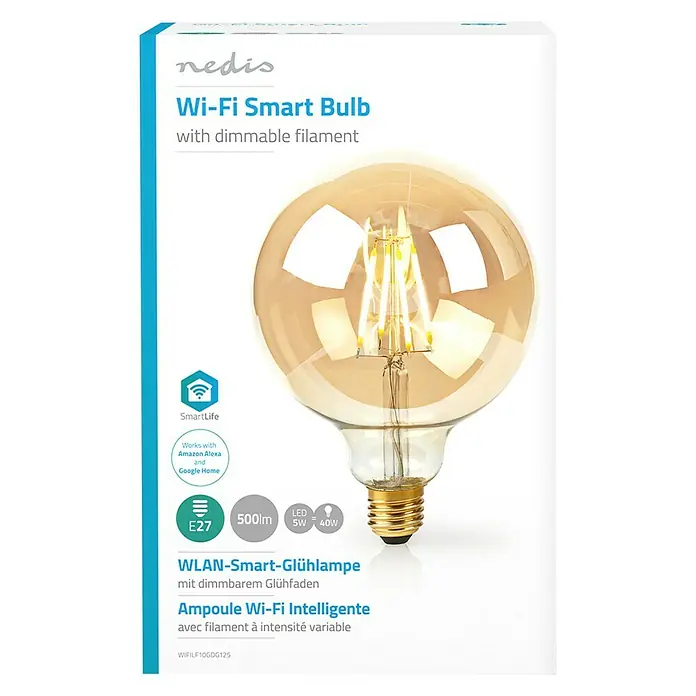 Nedis Smartlife LED-Leuchtmittel - E27, 5 W, Warmweiß, Dimmbar - Vorderansicht