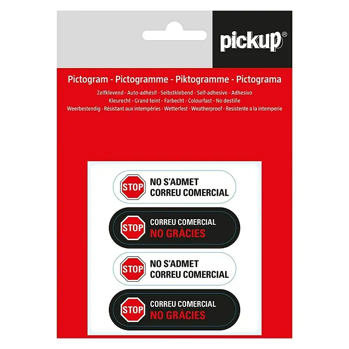 Pickup Etiqueta adhesiva catalán - Motivo: No se admite correo comercial