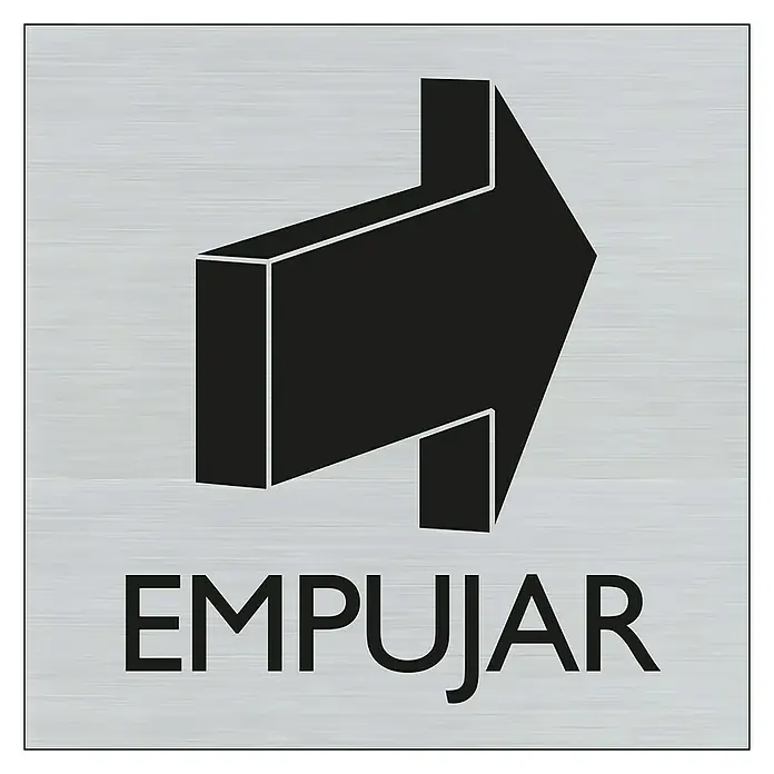 Pickup Rótulo - Plateado, Motivo: Empujar, 8 x 8 cm