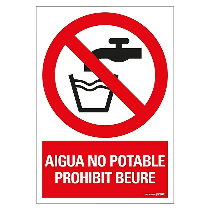 Pickup Señal de precaución catalán - Motivo: Agua no poteble. Prohibido beber., L x An: 33 x 23 cm