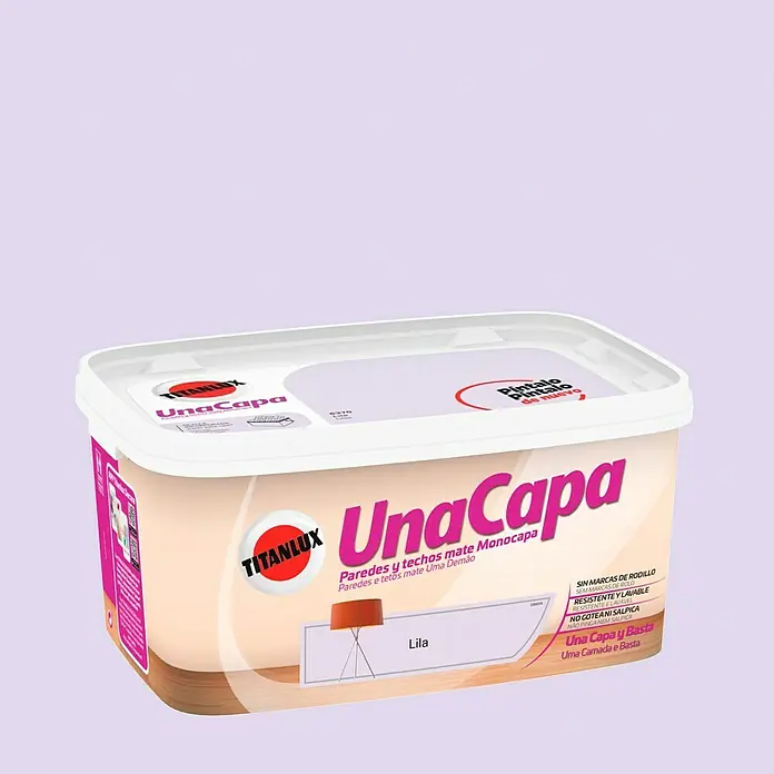Titanlux Una Capa Pintura para paredes - Lila, 4 l, Mate