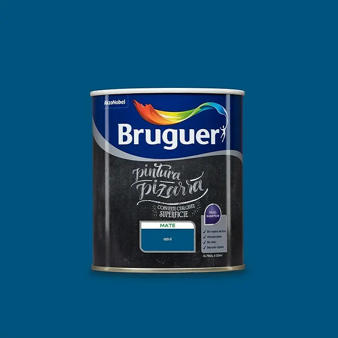 Bruguer Esmalte de pizarra Acrylic - Azul, 750 ml, Mate, Base al agua