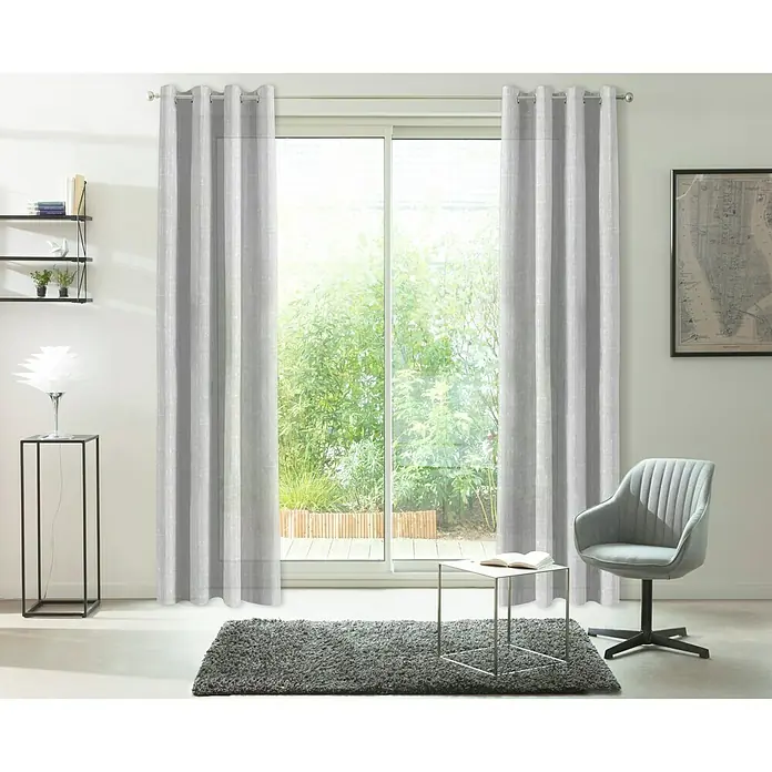 Visillo para ventana Mathias - 140 x 250 cm, 100% poliéster, Blanco