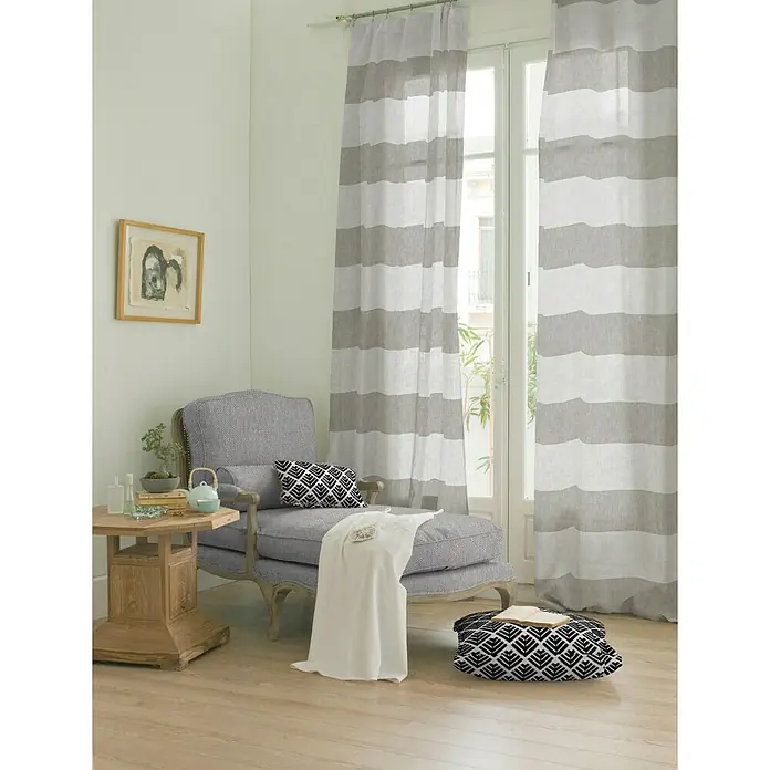 Visillo para ventana Laos - 140 x 280 cm, 100% poliéster, Lino