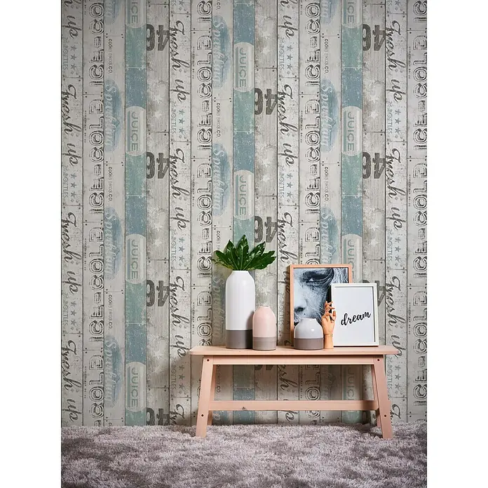 AS Creation Boys And Girls 6 Papiertapete Bretter - Blau/Grau, Holzoptik, 10,05 x 0,53 m - Stimmungsaufnahme