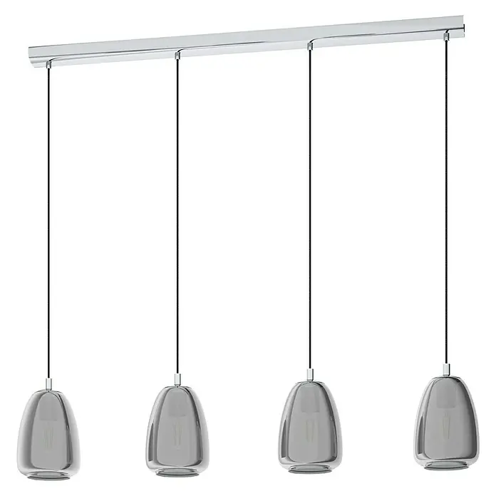 Eglo Pendelleuchte Alobrase - Höhe: 110 cm, Anzahl Leuchtmittel: 4 Stk., Chrom - Vorderansicht