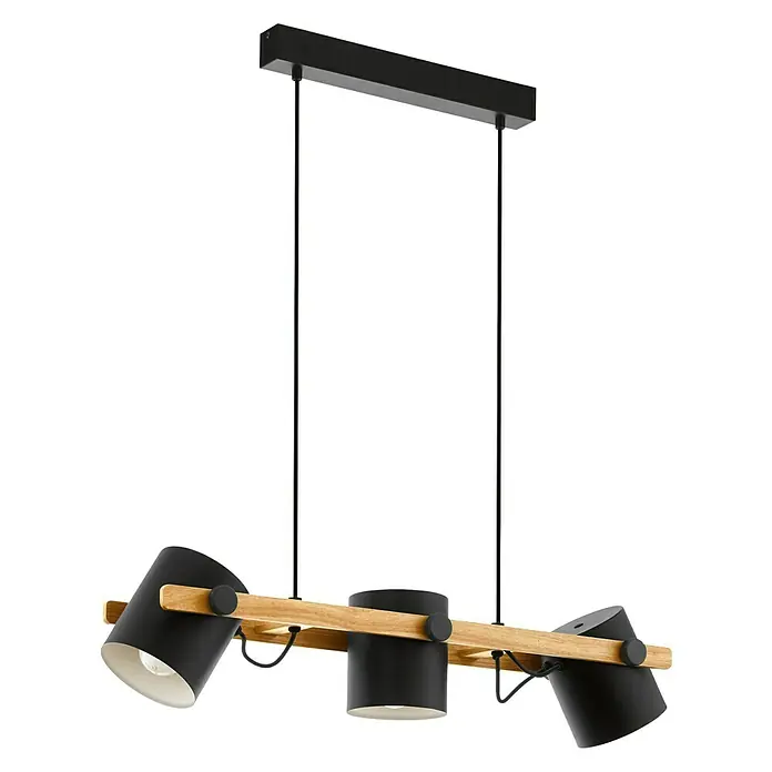 Eglo Hornwood Pendelleuchte Hornwood - 3 Stk., 60 W, L x B x H: 78 x 21 x 110 cm - Vorderansicht