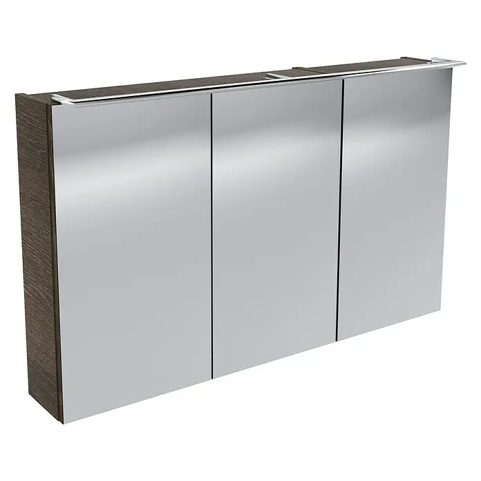 Camargue Stella LED-Spiegelschrank - B x H: 100 x 68,4 cm, Mit Beleuchtung, Spanplatte, Eiche Maron - Linke Seitenansicht