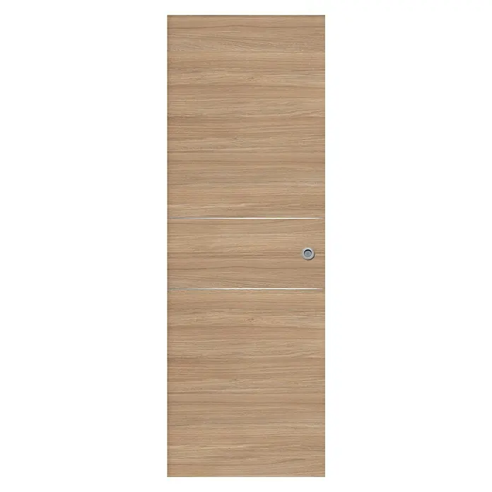 Puerta corredera de madera Roble Urban 200AL con uñero - 82,5 x 203 cm, Roble claro, Macizo