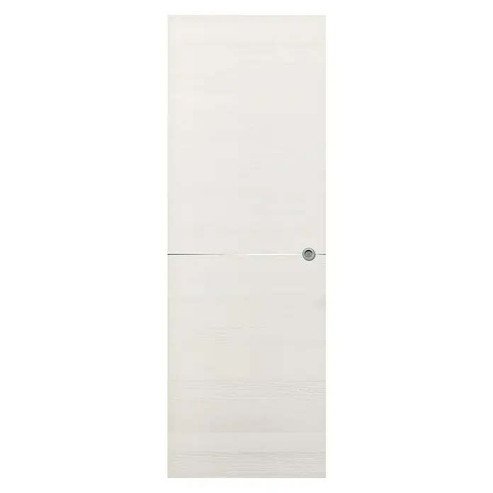 Puerta corredera de madera Fresno Eslovenia 100AL con uñero - 82,5 x 203 cm, Blanco, Macizo