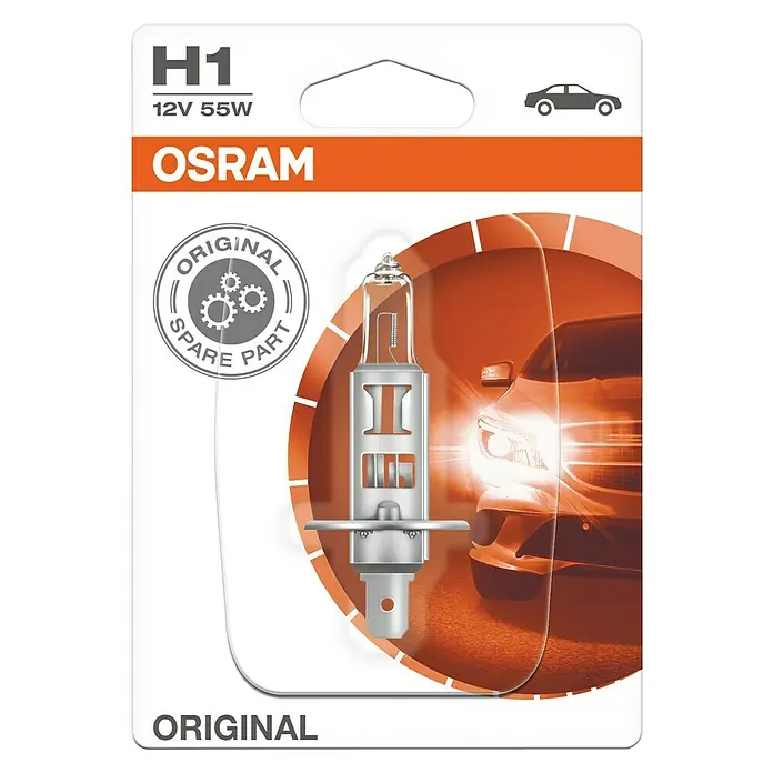 Osram Original Line Bombilla halógena para faro - H1, 1 ud. - Vista frontal