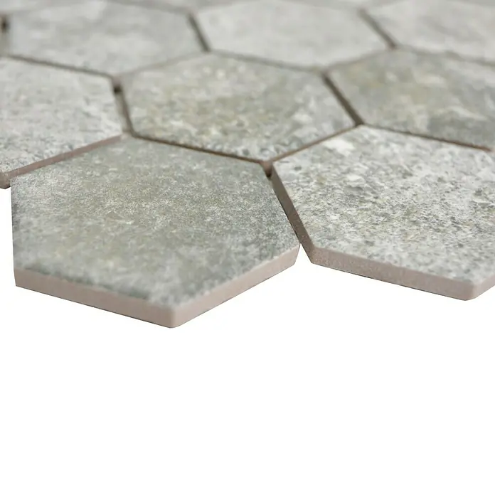 Mosaikfliese Hexagon HX CURIO GG - 32,5 x 28,1 cm, Grau, Matt - Detailaufnahme