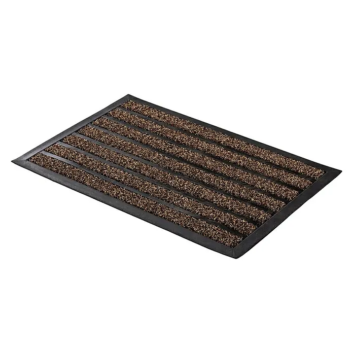 Astra Fußmatte Scraper Line - Streifen, Schwarz/Natur, 75 x 45 cm, 100 % Polypropylen