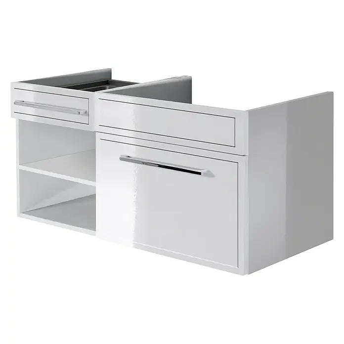 Camargue Flow Waschtischunterschrank - L x B x H: 44,5 x 100 x 47,8 cm, Kastanie Graphit, Matt
