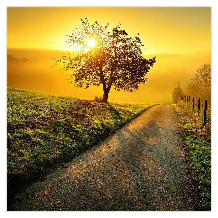 ProArt Glasbild - Way to Horizon, B x H: 30 x 30 cm - Vorderansicht