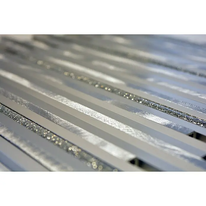 Mozaïektegel stroken verband ALF L401GS - 27,2 x 30,2 cm, Zilver, Mat - Close-up