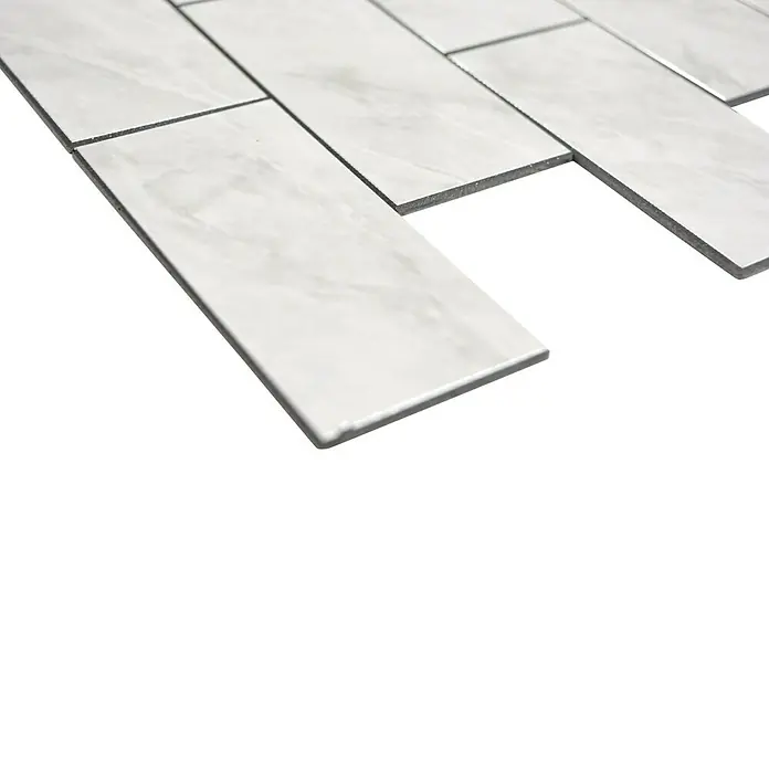 Selbstklebemosaik SAM 4SW11CLG - 29,5 x 29 cm, Metall, Weiß - Detailaufnahme