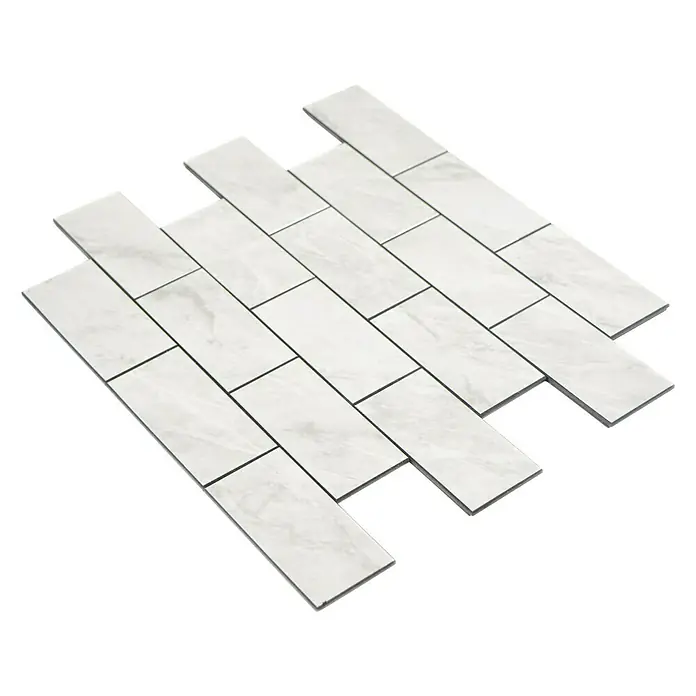 Selbstklebemosaik SAM 4SW11CLG - 29,5 x 29 cm, Metall, Weiß - Ansicht von oben