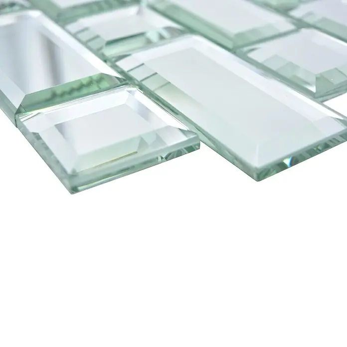 Mosaikfliese Mirror Metro XSPM 05 - 29,8 x 29,8 cm, Transparent, Glänzend - Detailaufnahme