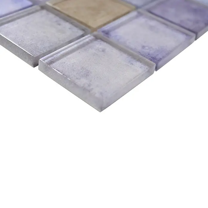 Mosaikfliese Quadrat Crystal SKY 000 - 30 x 30 cm, Blau, Glänzend - Detailaufnahme