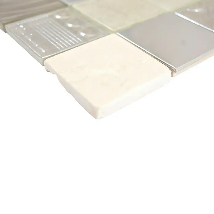 Mosaikfliese Quadrat Crystal XCM 8RK13 - 30 x 30 cm, Beige, Glänzend - Detailaufnahme