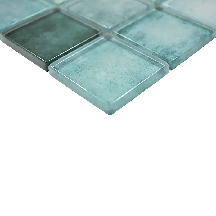 Mosaikfliese Quadrat Crystal SKY 789 - 30 x 30 cm, Grün, Glänzend - Detailaufnahme