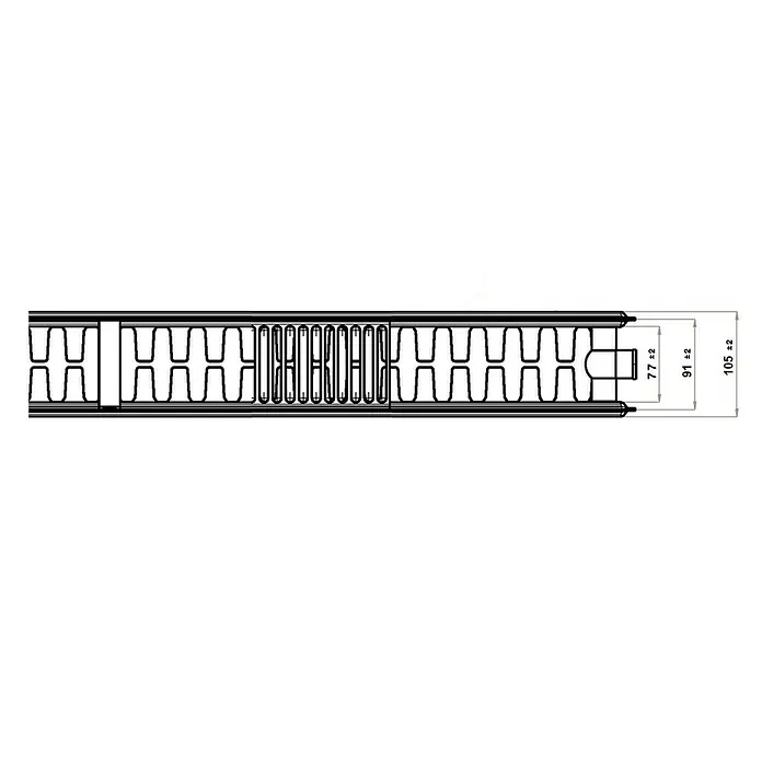 Universal-Flachheizkörper - B x H: 60 x 60 cm, 6-fach, Typ: DK-22, 925 W