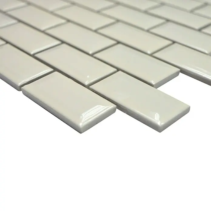 Mosaikfliese Brick Bond Diamond CBI 110 - 30 x 30 cm, Elfenbein, Glänzend