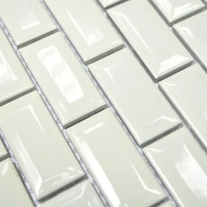 Mosaikfliese Brick Bond Diamond CBI 110 - 30 x 30 cm, Elfenbein, Glänzend