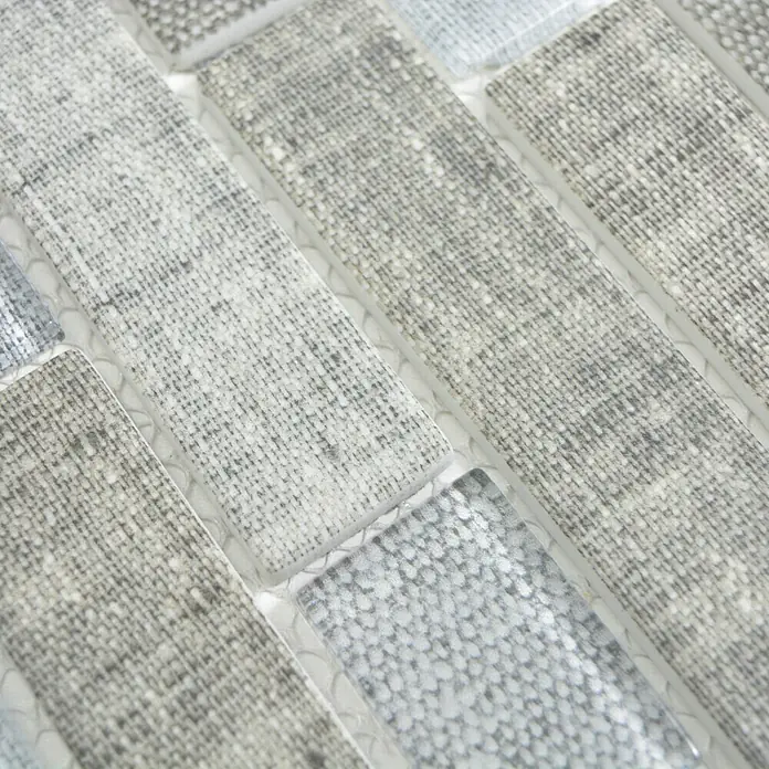 Mosaikfliese Brick Crystal Mix XCM BRV97 - 30 x 30 cm, Grau, Matt