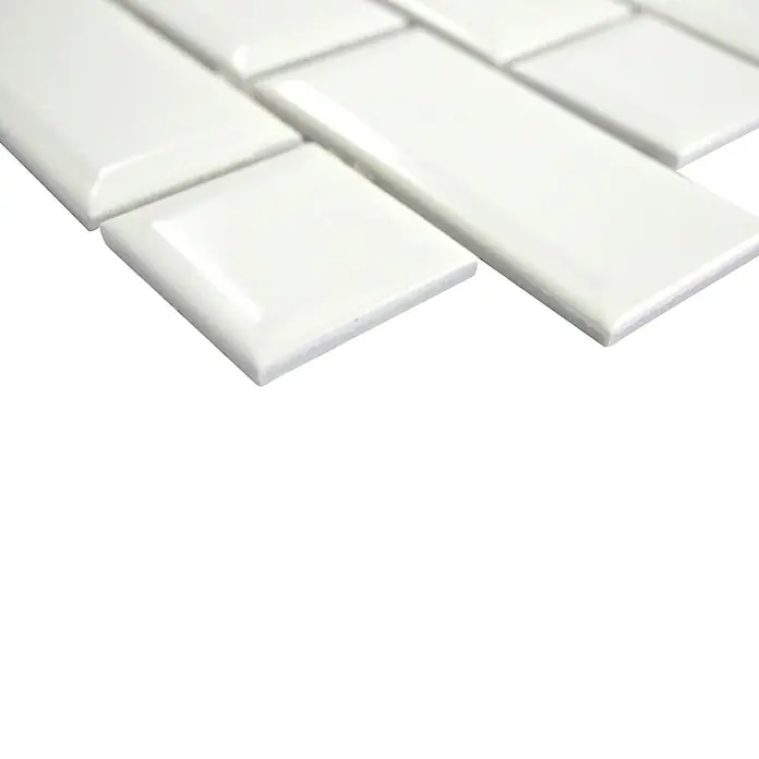 Mosaikfliese Metro Uni CG M10IM - 29,4 x 29,1 cm, Elfenbein, Glänzend