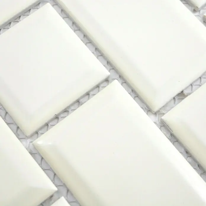 Mosaikfliese Metro Uni CG M10IM - 29,4 x 29,1 cm, Elfenbein, Glänzend
