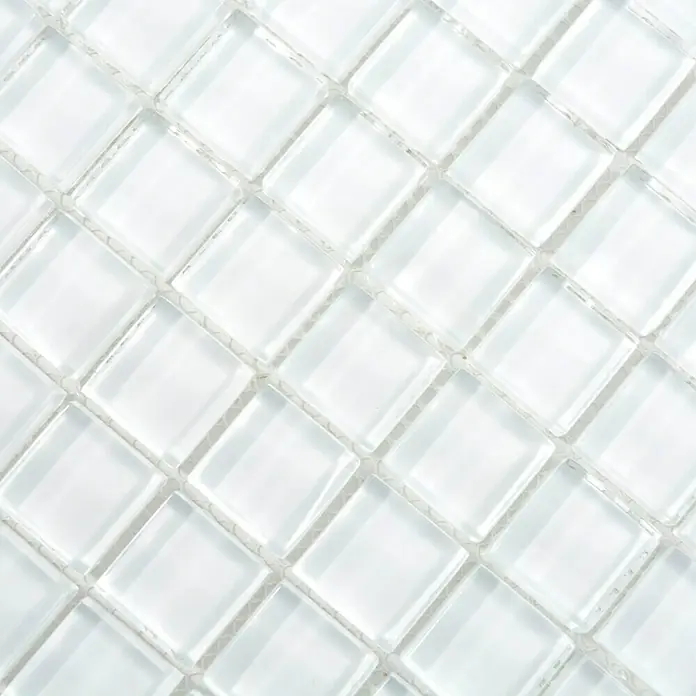 Mosaikfliese Quadrat Crystal XCM 8SE03 - 30 x 30 cm, Weiß, Glänzend